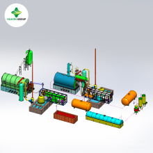 1-50 TPD planta de óleo de pneu de pirólise de automação completa